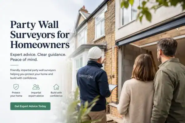 Image of couple with Party wall survey from Survey One Milton Keynes